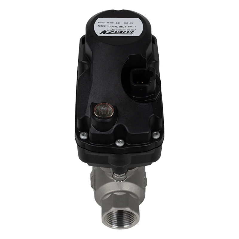 1" FNPT Banjo® NH<sub>3</sub> Anhydrous Ammonia Stainless Steel Vented Ball Valve with EH9 Actuator with On/Off Control for Standard Deutsch Electrical Connection
