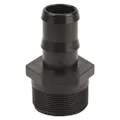 2" MNPT x 1-1/2" Hose Barb Banjo® Black Fiberglass-Reinforced Polypropylene Adapter