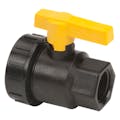 3/4" FNPT Banjo® Black Fiberglass-Reinforced Polypropylene Full Port Single Union Valve with 3/4" Flow Size & FKM Seals