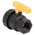 1" FNPT Banjo® Black Fiberglass-Reinforced Polypropylene Full Port Single Union Valve with 1" Flow Size & FKM Seals
