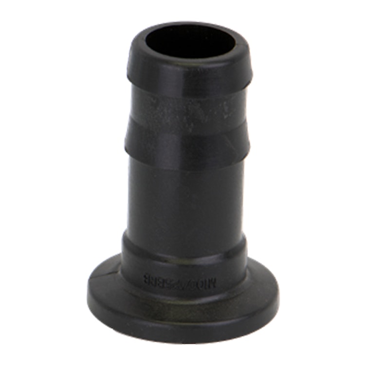 1" Manifold Flange x 1-1/4" Hose Barb Banjo® Black Fiberglass-Reinforced Polypropylene Adapter