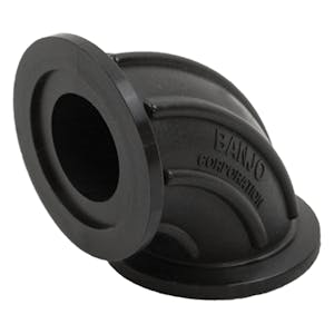 2" Manifold Flange x 2" Manifold Flange Banjo® Black Fiberglass-Reinforced Polypropylene Sweep