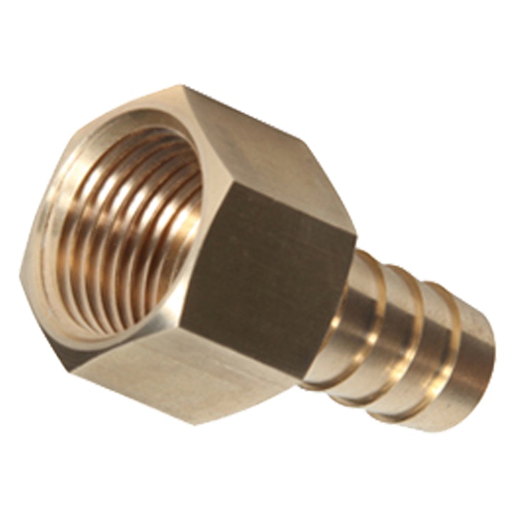 3/8" FNPT x 3/8" Hose Barb Brass Female Hose Connector