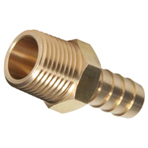 1/2" MNPT x 1/2" Hose Barb Brass Male Hose Connector