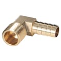 1/4" MNPT x 1/4" Hose Barb Brass Male 90° Elbow