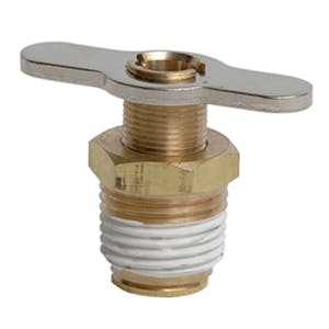 1/4" MNPT Brass Drain Cock with External Seat - Metal-to-Metal Seal