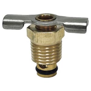 1/4" MNPT Brass Drain Cock with External Seat - Viton® O-Ring