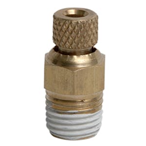 1/4" MNPT Brass Drain Cock with Thumbscrew - Nitrile O-Ring