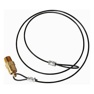 1/4" MNPT Brass Drain Cock with 36" L Pull Cord - Nitrile O-Ring