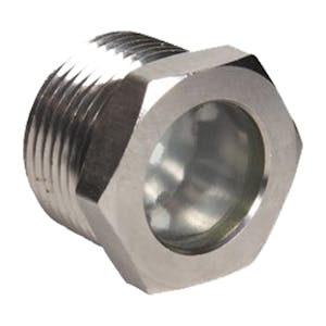 3/8" MNPT Nickel-Plated Steel Pipe Sight Glass with Reflector