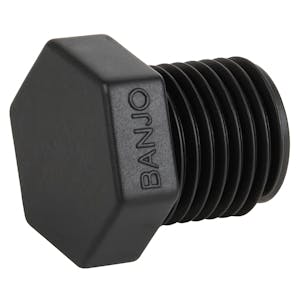 3" MNPT Banjo® Black Fiberglass-Reinforced Polypropylene Pipe Plug