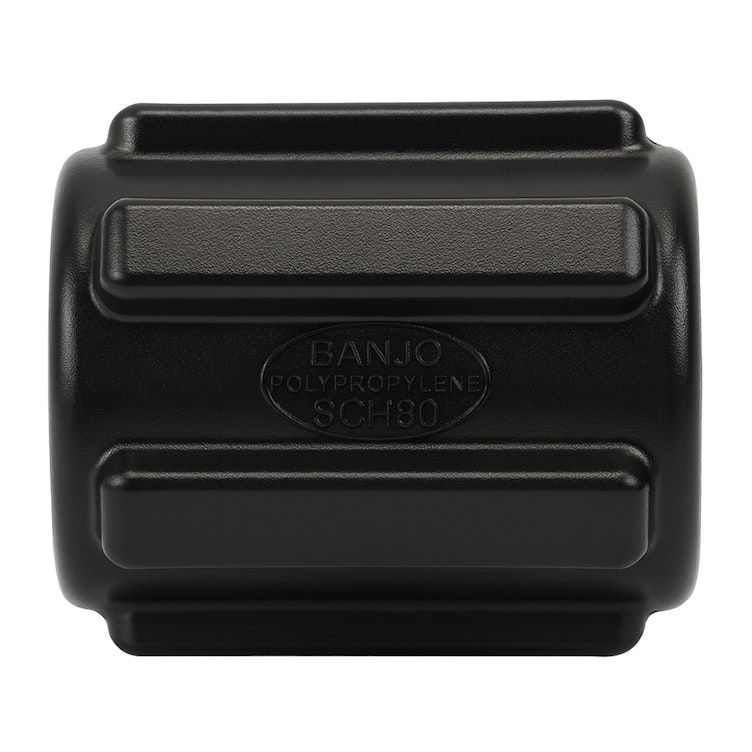 1/4" FNPT Banjo® Black Fiberglass-Reinforced Polypropylene Pipe Coupling