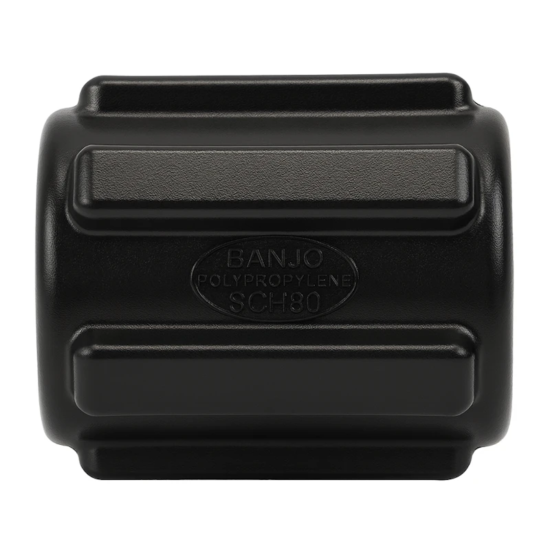 1/4" FNPT Banjo® Black Fiberglass-Reinforced Polypropylene Pipe Coupling