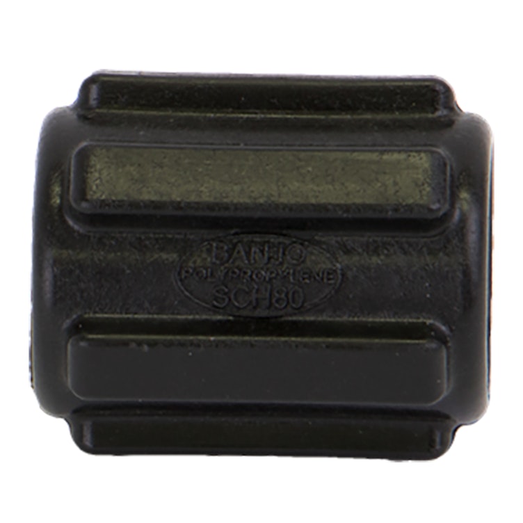 3" FNPT Banjo® Black Fiberglass-Reinforced Polypropylene Pipe Coupling