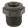 1/2" MNPT x 1/4" FNPT Banjo® Black Fiberglass-Reinforced Polypropylene Reducer Bushing