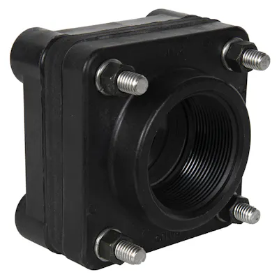 2" x 2" Full Port Polypropylene Bolted Tank Flange with EPDM Gaskets & 2-1/2" Bolt L