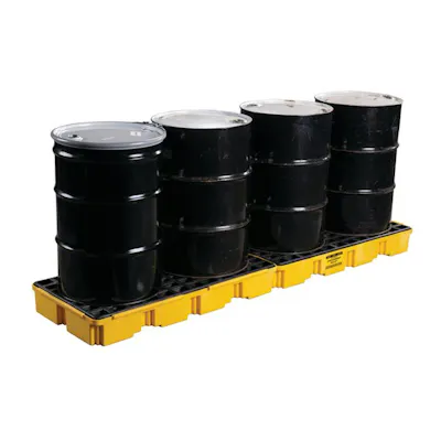 4-Drum Inline Spill Containment Platform - 106" x 30.25" x 6.75"