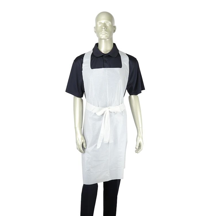 28" W x 46" L White Polyethylene Disposable Apron - Box of 100