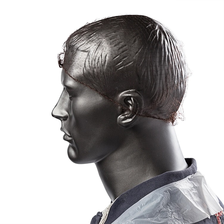 24" Dark Brown Nylon Disposable Hair Net - Box of 144