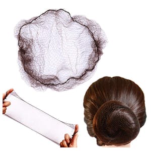 28" Dark Brown Nylon Disposable Hair Net - Box of 144