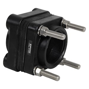 2" x 2" Polypropylene Bolted Tank Flange with EPDM Gaskets & 3-1/2" Bolt L (All Thread)