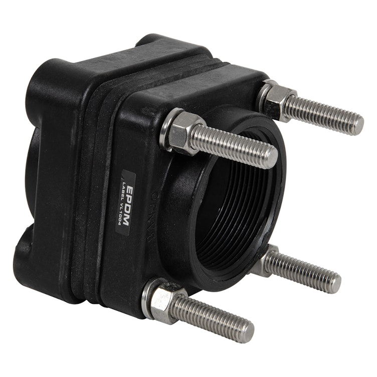 2" x 2" Polypropylene Bolted Tank Flange with EPDM Gaskets & 3-1/2" Bolt L (All Thread)