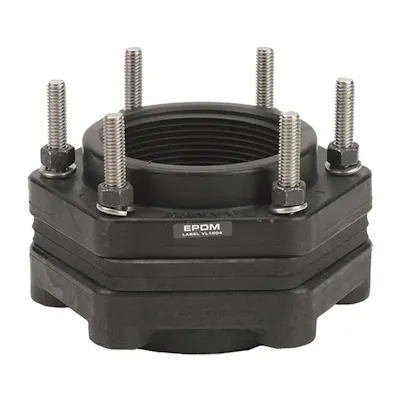 3" x 3" Polypropylene Bolted Tank Flange with EPDM Gaskets & 3-1/2" Bolt L (All Thread)
