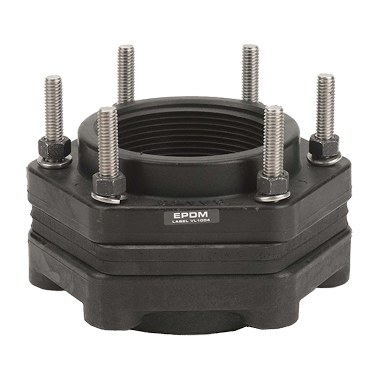 3" x 3" Polypropylene Bolted Tank Flange with EPDM Gaskets & 3-1/2" Bolt L (All Thread)