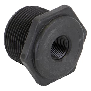 1-1/4" MNPT x 3/8" FNPT Banjo® Black Fiberglass-Reinforced Polypropylene Reducer Bushing