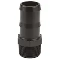 1-1/4" MNPT x 1-1/2" Hose Barb Banjo® Black Fiberglass-Reinforced Polypropylene Adapter
