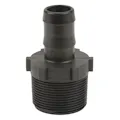 1-1/2" MNPT x 1" Hose Barb Banjo® Black Fiberglass-Reinforced Polypropylene Adapter
