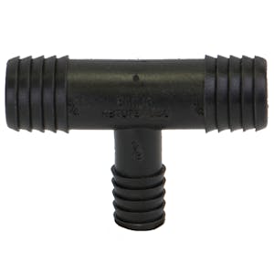 3/4" Hose Barb x 3/4" Hose Barb x 1/2" Hose Barb Banjo® Black Fiberglass-Reinforced Polypropylene Tee