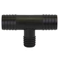 1" Hose Barb x 1" Hose Barb x 3/4" Hose Barb Banjo® Black Fiberglass-Reinforced Polypropylene Tee