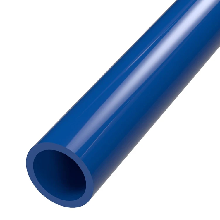 1-1/4" Schedule 40 Blue PVC Furniture-Grade Pipe - 5' Length
