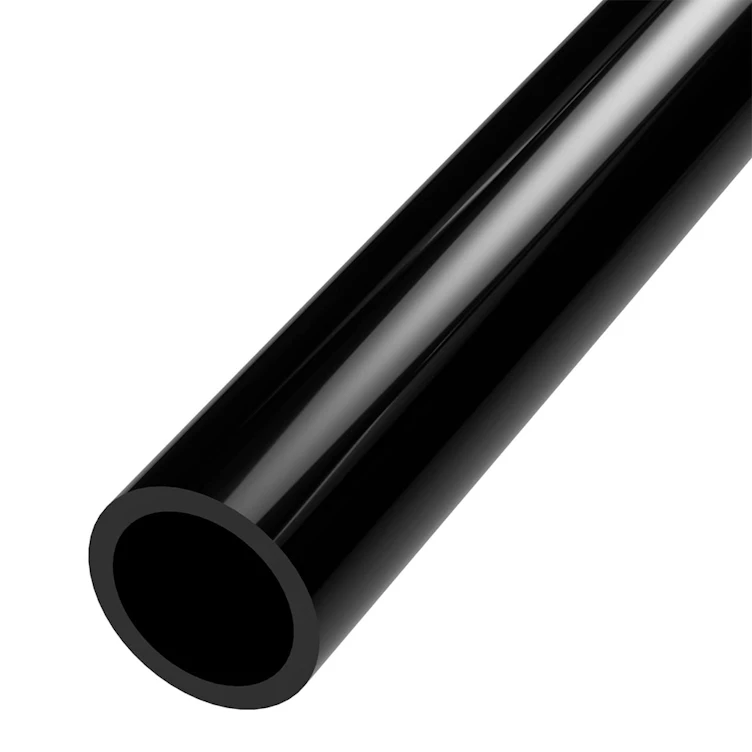 1-1/4" Schedule 40 Black PVC Furniture-Grade Pipe - 5' Length