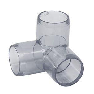 DuraClear NSF Furniture-Grade Clear PVC Socket 3-Way Elbows