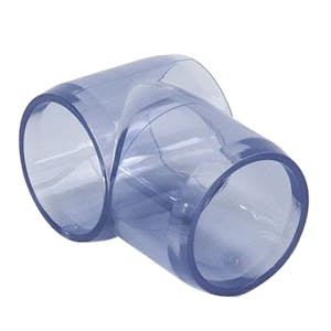 1/2" DuraClear UV Schedule 40 Clear PVC Furniture-Grade Socket Slip Tee
