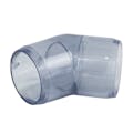 1/2" DuraClear UV Schedule 40 Clear PVC Furniture Grade Socket 45° Elbow