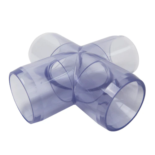 DuraClear UV Furniture-Grade Clear PVC Socket Crosses | U.S. Plastic Corp.