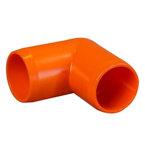 1-1/4" Schedule 40 Orange PVC Furniture Grade Socket 90° Elbow