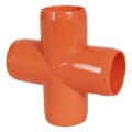 1-1/4" Schedule 40 Orange PVC Furniture-Grade Socket Cross