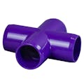 1-1/4" Schedule 40 Purple PVC Furniture-Grade Socket Cross