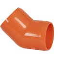 1-1/4" Schedule 40 Orange PVC Furniture-Grade Socket 45° Elbow