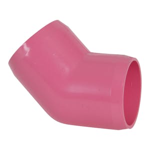 1-1/4" Schedule 40 Pink PVC Furniture Grade Socket 45° Elbow