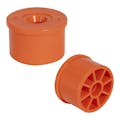 Orange PVC Fitting Adapter Cap for 7/16" Stud Caster & 1-1/4" Furniture Grade PVC Socket Fitting