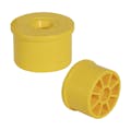 Yellow PVC Fitting Adapter Cap for 7/16" Stud Caster & 1-1/4" Furniture Grade PVC Socket Fitting