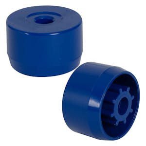 Blue PVC Pipe Adapter Cap for 7/16" Stud Caster & 1-1/4" Furniture Grade PVC Pipe