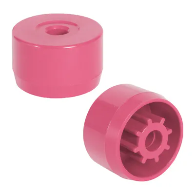 Pink PVC Pipe Adapter Cap for 7/16" Stud Caster & 1-1/4" Furniture-Grade PVC Pipe
