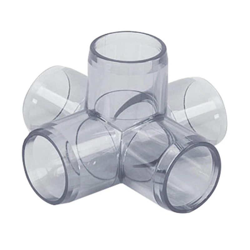 DuraClear NSF Furniture-Grade Clear PVC Socket 5-Way Crosses