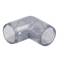 1/2" DuraClear NSF Schedule 40 Clear PVC Furniture-Grade Socket 90° Elbow